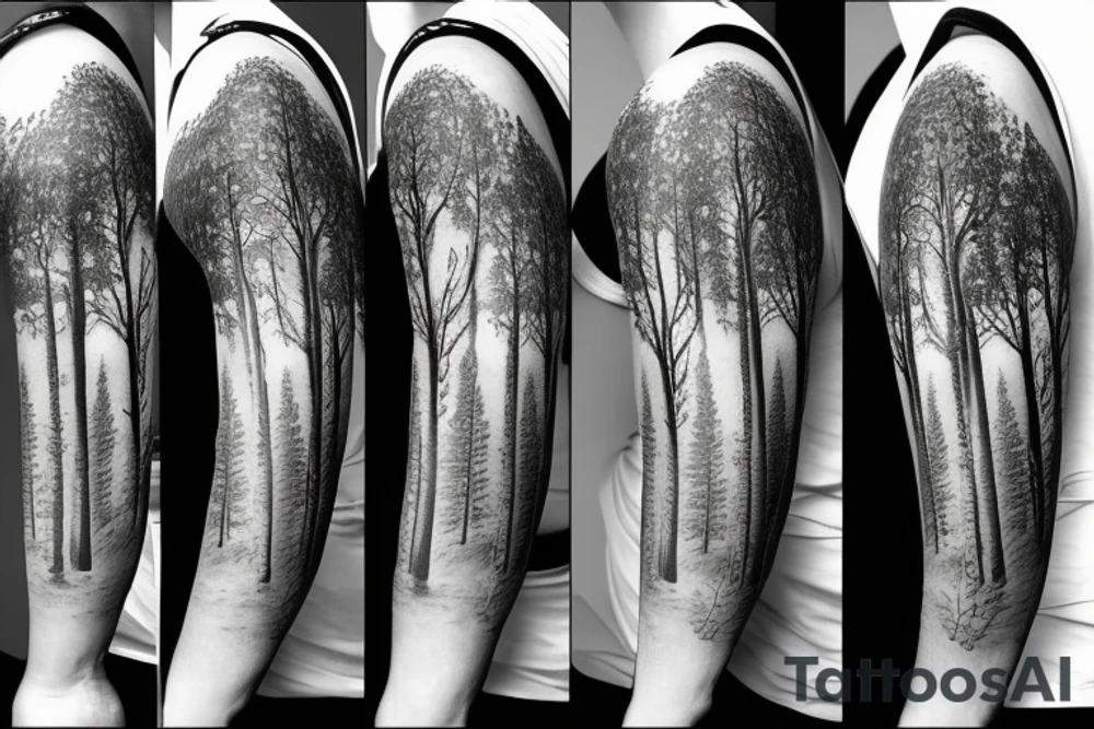 the woods forest trees tattoo idea