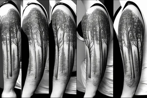 the woods forest trees tattoo idea