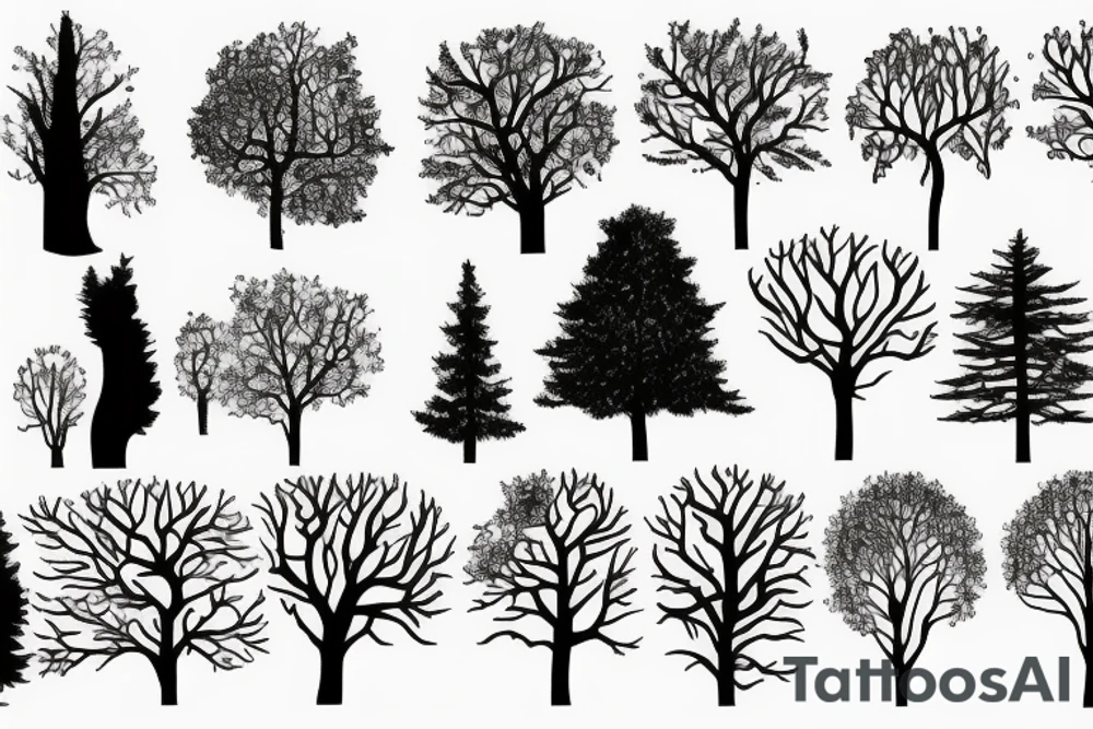 the woods forest trees tattoo idea