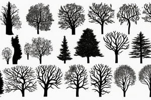 the woods forest trees tattoo idea