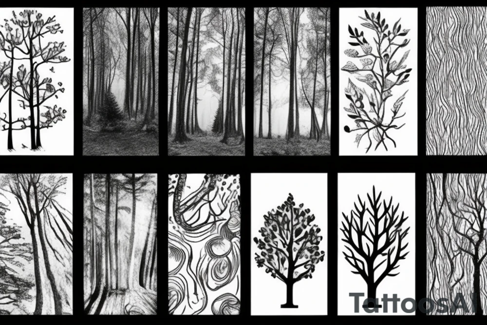 the woods forest trees tattoo idea