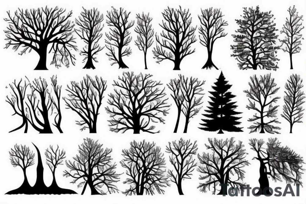 the woods forest trees tattoo idea
