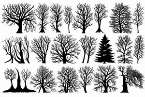 the woods forest trees tattoo idea