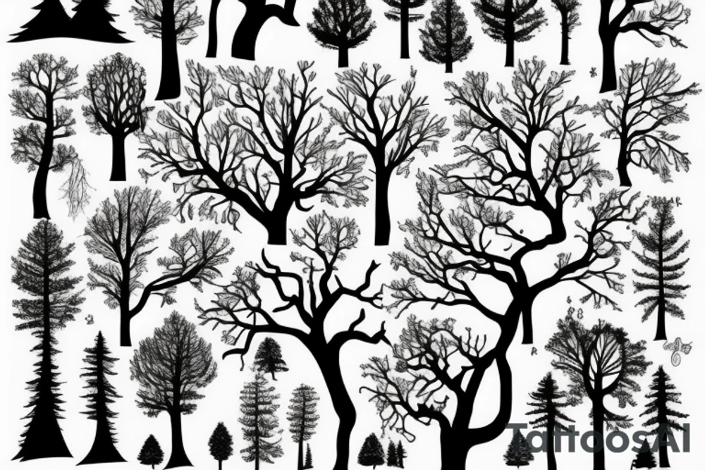 the woods forest trees tattoo idea