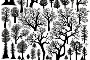 the woods forest trees tattoo idea