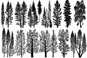 village the woods forest trees tattoo idea