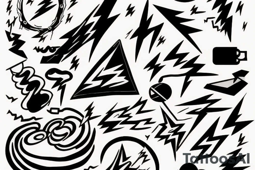 lightning bolt zap electricity tattoo idea