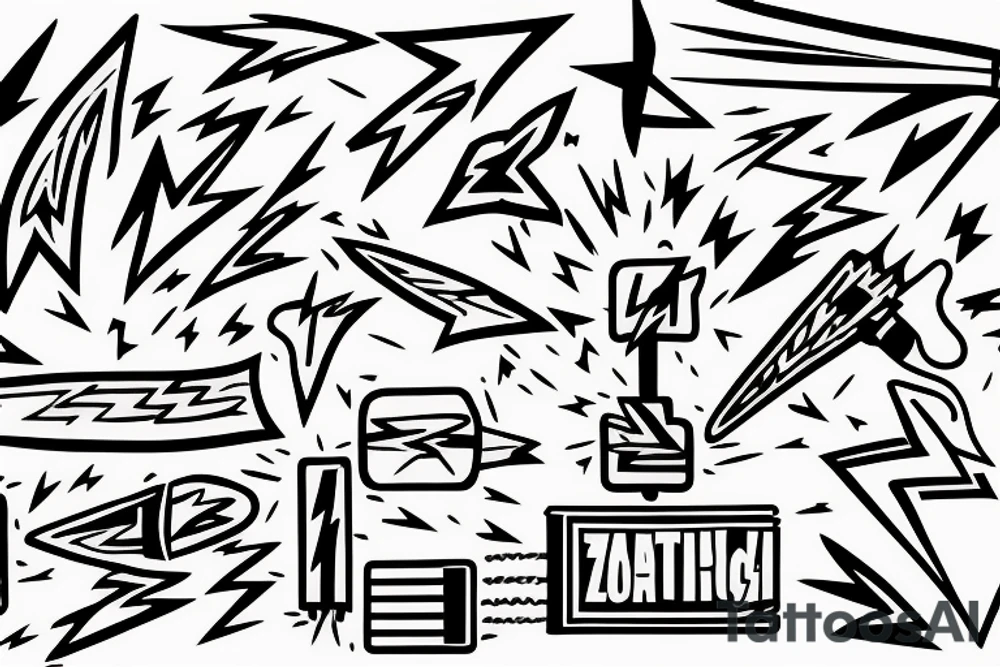 lightning bolt zap electricity tattoo idea