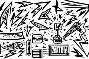 lightning bolt zap electricity tattoo idea