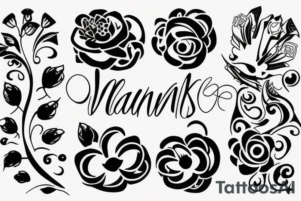 Whanau, flowers, love, togetherness tattoo idea