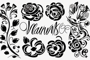 Whanau, flowers, love, togetherness tattoo idea