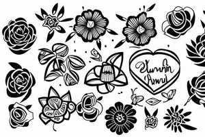 Whanau, flowers, love, togetherness tattoo idea