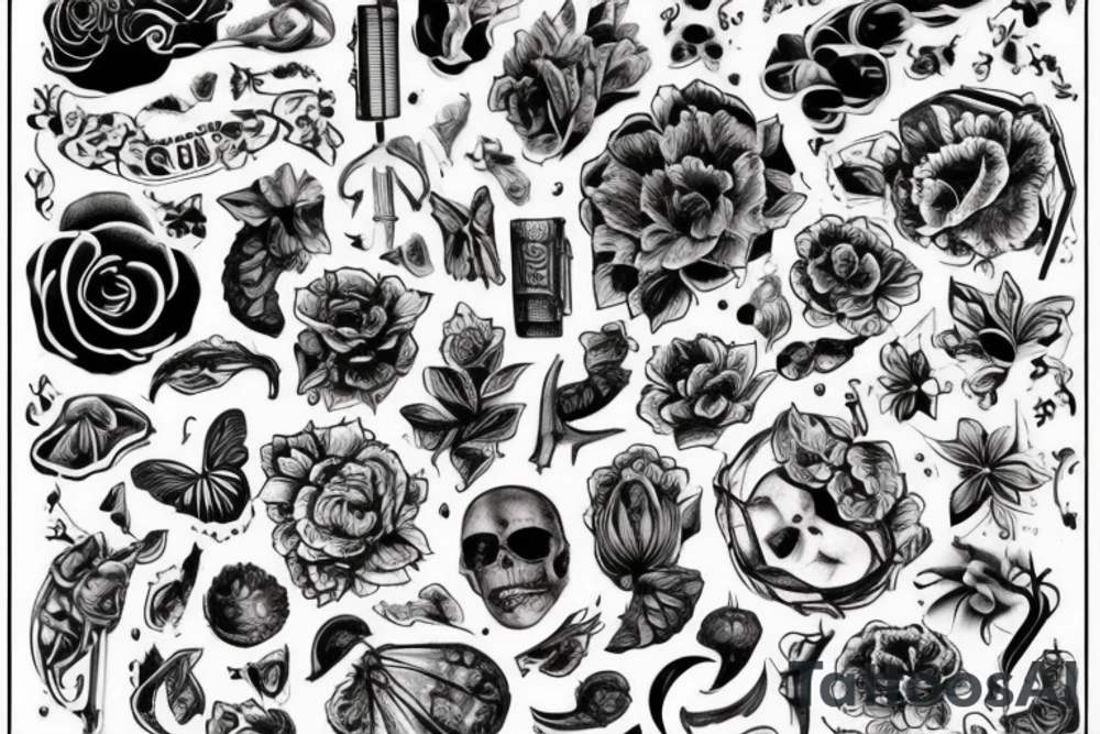 Комбіноване тату з зображенням Давида Мікеладжело tattoo idea
