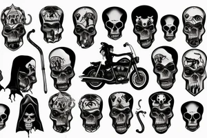 harley davidson with grim reaper riding tattoo idea