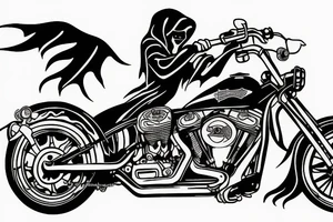 harley davidson with grim reaper riding tattoo idea