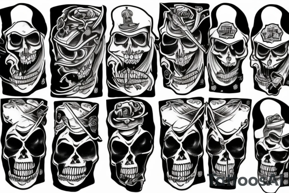 harley davidson with grim reaper riding tattoo idea