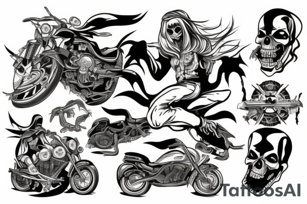 grim reaper on motorcycle tattoo idea