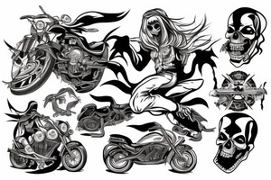grim reaper on motorcycle tattoo idea