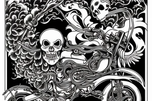 grim reaper on motorcycle tattoo idea