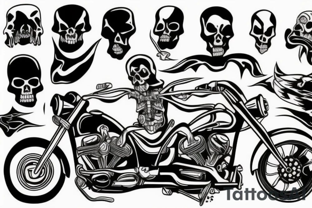 grim reaper on motorcycle tattoo idea