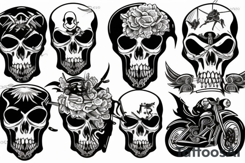 grim reaper on motorcycle tattoo idea