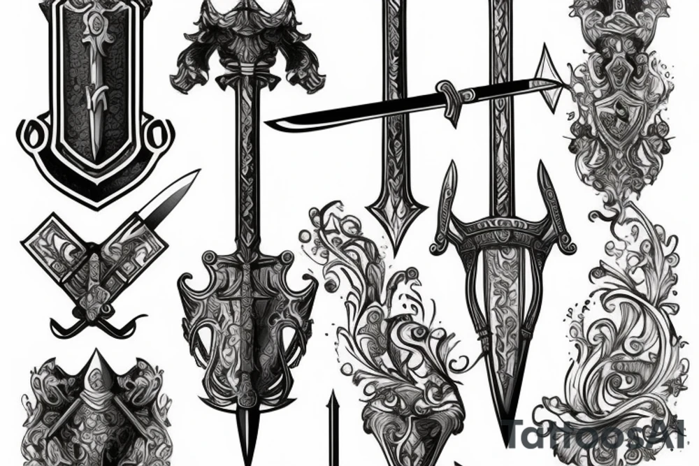 Medieval sword tattoo idea