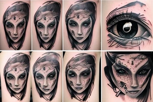 American with the saying Real Eyes Realise Real Lies tattoo idea