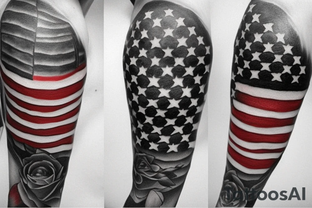 MALE American flag with the saying Real Eyes Realise Real Lies tattoo idea