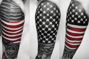 MALE American flag with the saying Real Eyes Realise Real Lies tattoo idea