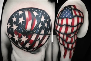 MALE American flag with the saying Real Eyes Realise Real Lies tattoo idea