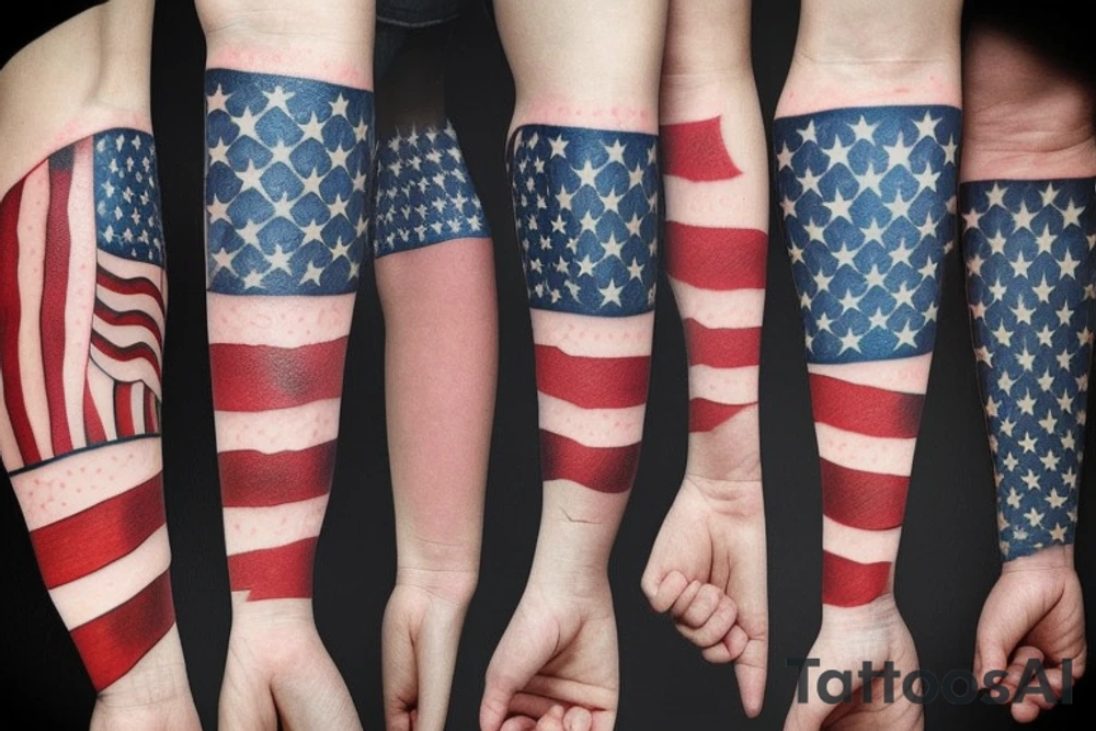 American Flag with Real Eyes Realise Real Lies along the border purely American Nordic tattoo idea