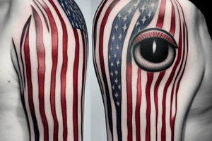 American Flag with Real Eyes Realise Real Lies along the border purely American Nordic tattoo idea