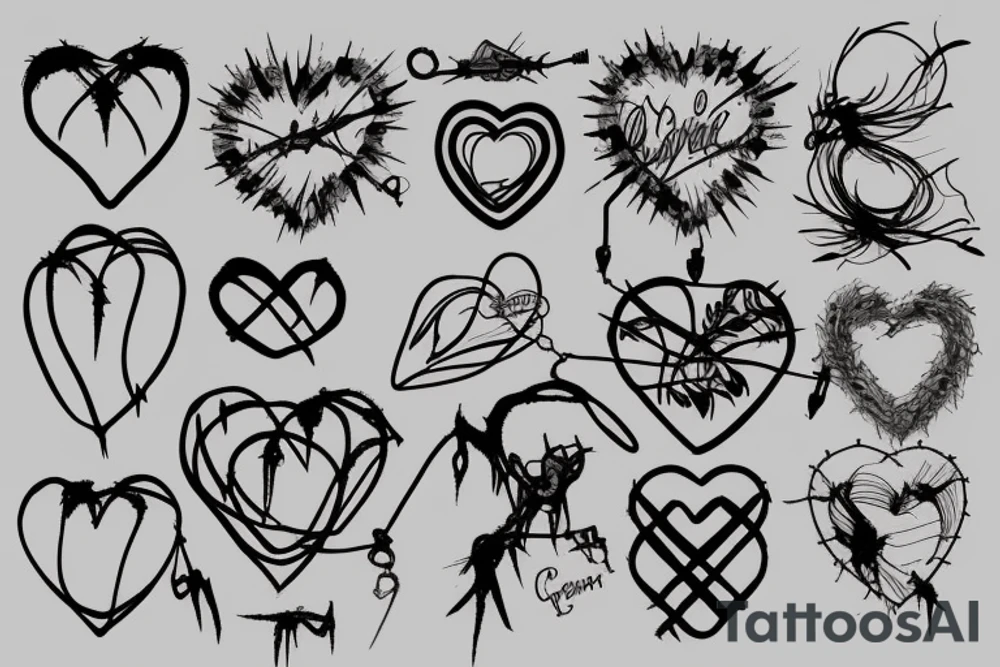 Barbed wire heart tattoo idea