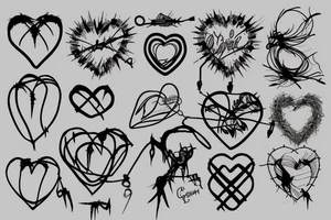 Barbed wire heart tattoo idea