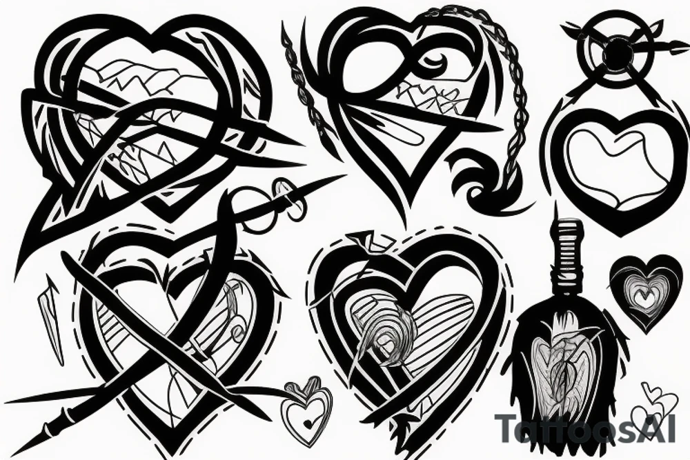 Barbed wire heart tattoo idea