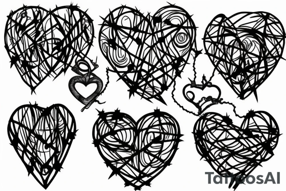 Barbed wire heart tattoo idea