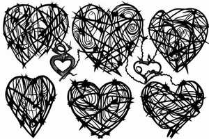 Barbed wire heart tattoo idea
