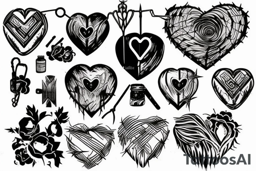 Barbed wire heart tattoo idea