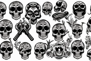 MOTORCYCLE AND SKULL tattoo idea