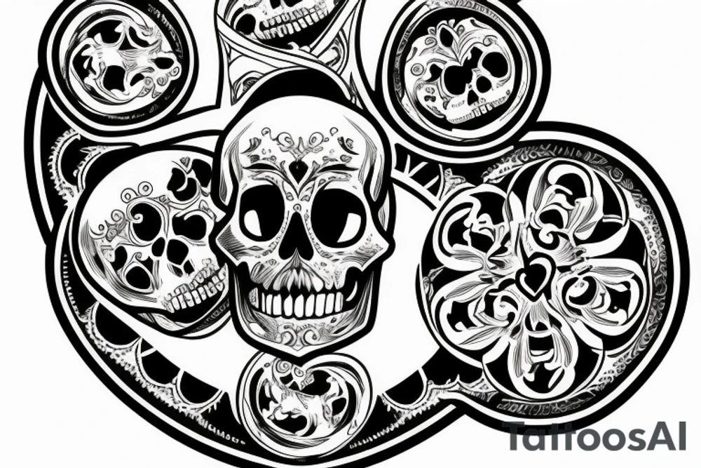 Hourglass, Momento Mori, skull on bottom of hourglass tattoo idea