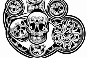 Hourglass, Momento Mori, skull on bottom of hourglass tattoo idea