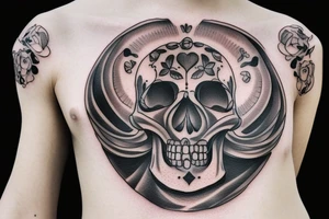 Hourglass, Momento Mori, skull on bottom of hourglass tattoo idea