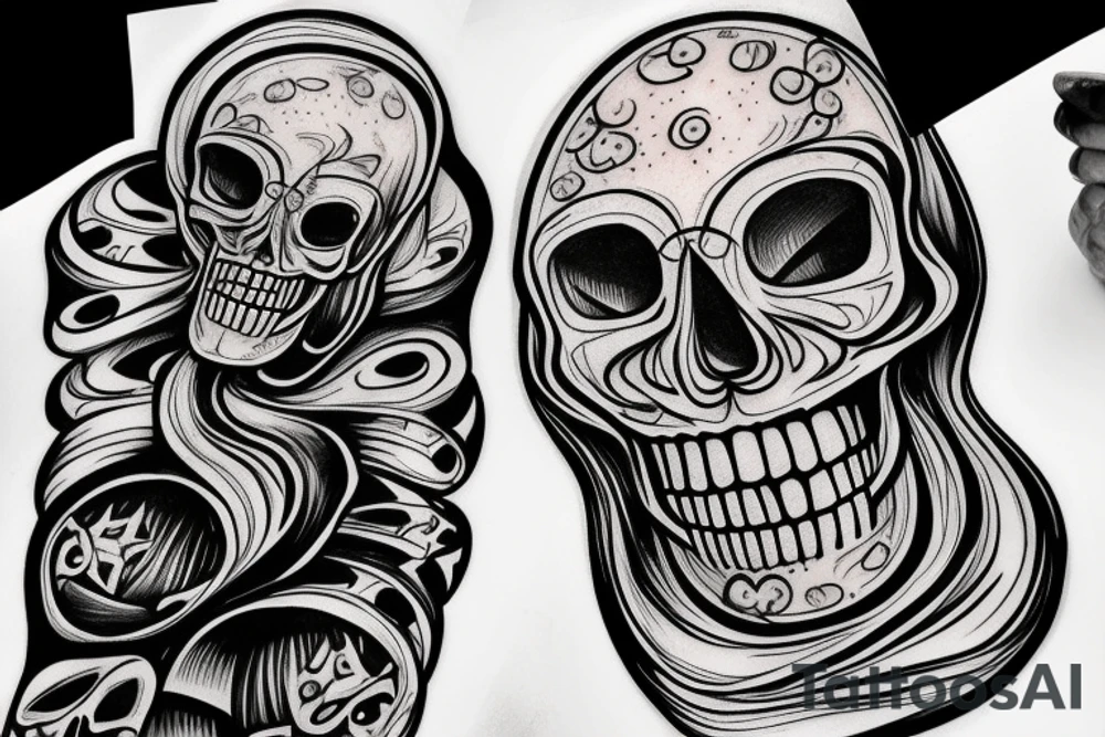 Hourglass representing life, and a skull in the bottom of it being covered in sand. tattoo idea