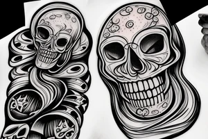 Hourglass representing life, and a skull in the bottom of it being covered in sand. tattoo idea