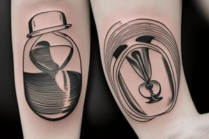 Hourglass represents life, and a skull in the bottom of the hourglass being covered in sand. tattoo idea