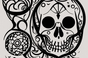 Hourglass represents life, and a skull in the bottom of the hourglass being covered in sand. tattoo idea