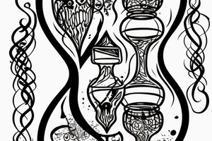Hourglass represents life, and a skull in the bottom of the hourglass being covered in sand. tattoo idea