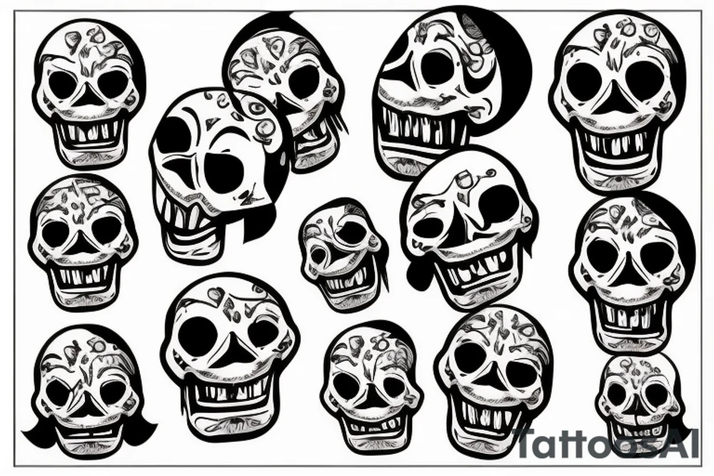 a happy skull tattoo idea