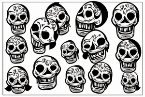 a happy skull tattoo idea