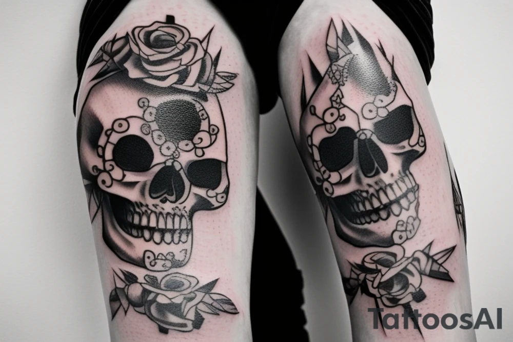 a happy skull tattoo idea